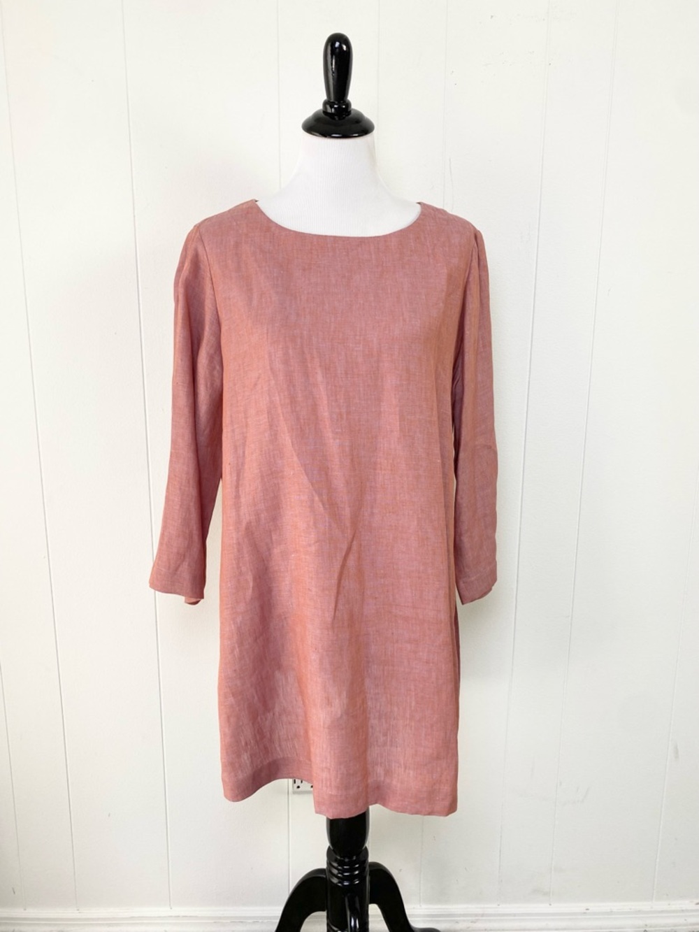 ZONDA NELLIS Canada Tunic Top Oversized Pink Linen Lagenlook Slit Side V Neck XL